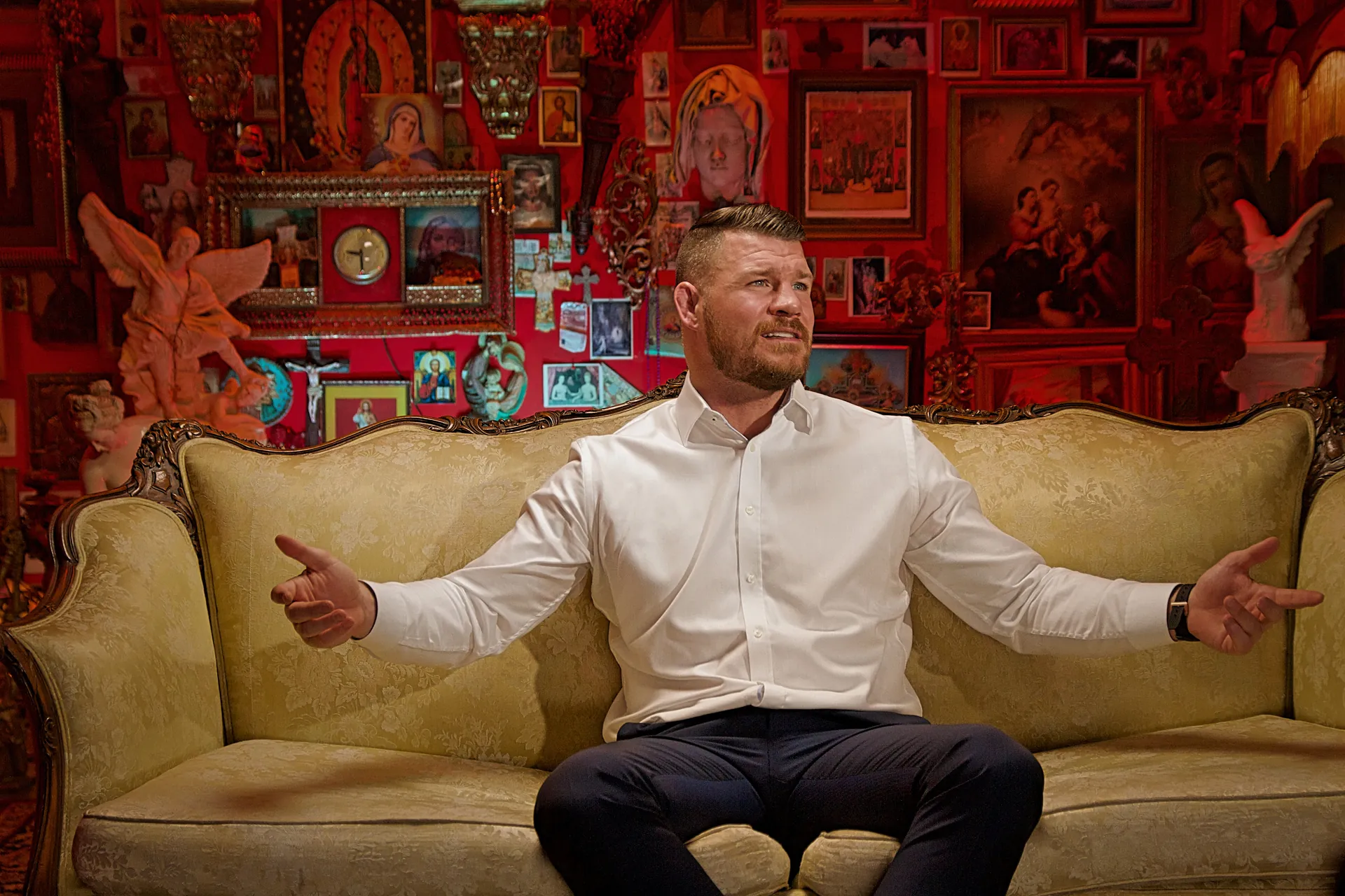 Michael Bisping on set during filming of Bisping